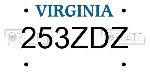 253ZDZ Virginia License Plate