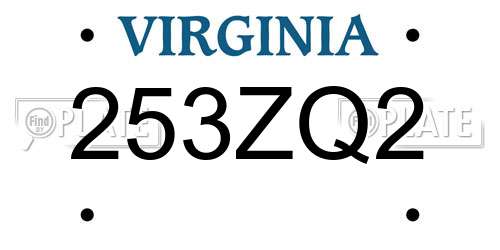 253ZQ2 Virginia License Plate