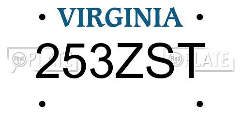 253ZST Virginia License Plate