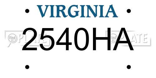 2540HA Virginia License Plate