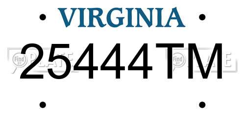 25444TM Virginia License Plate