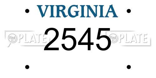 2545 Virginia License Plate