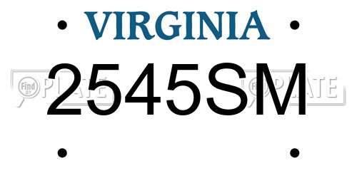 2545SM Virginia License Plate