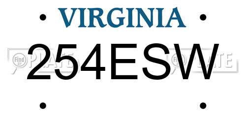 254ESW Virginia License Plate