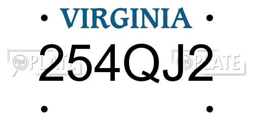 254QJ2 Virginia License Plate