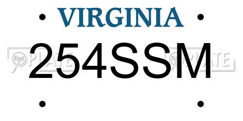 254SSM Virginia License Plate