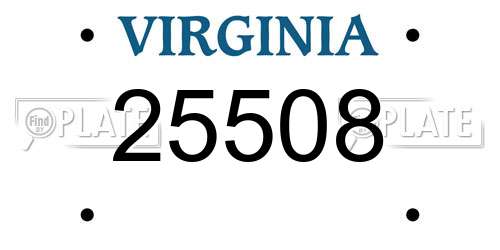 25508 Virginia License Plate