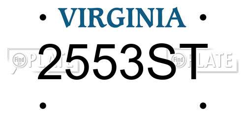 2553ST Virginia License Plate