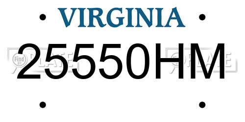 25550HM Virginia License Plate