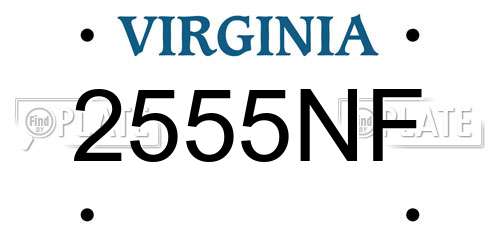 2555NF Virginia License Plate