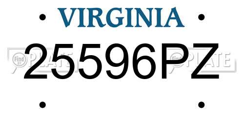25596PZ Virginia License Plate