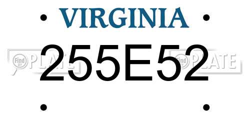 255E52 Virginia License Plate