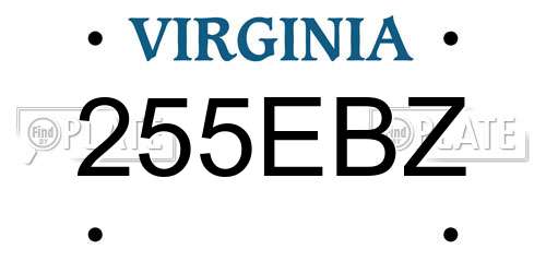 255EBZ Virginia License Plate