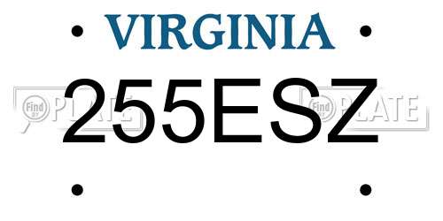 255ESZ Virginia License Plate