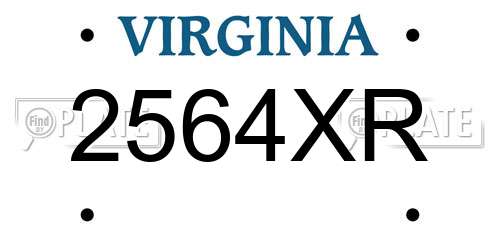 2564XR Virginia License Plate