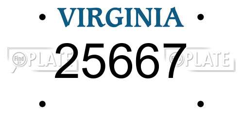 25667 Virginia License Plate