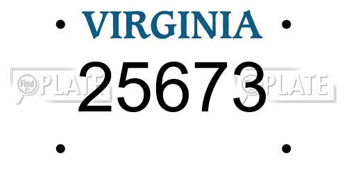 25673 Virginia License Plate