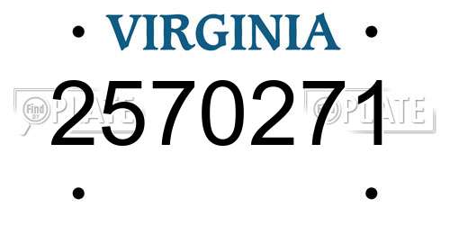 2570271 Virginia License Plate