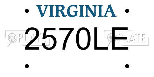 2570LE Virginia License Plate