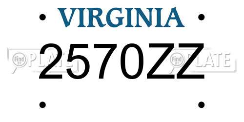 2570ZZ Virginia License Plate