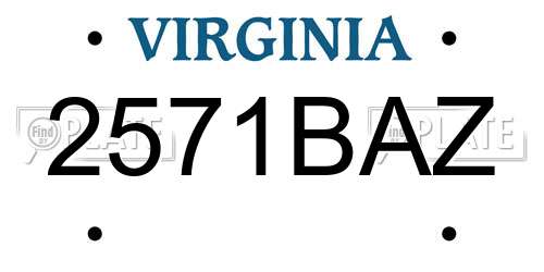 2571BAZ Virginia License Plate