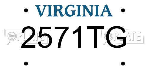 2571TG Virginia License Plate