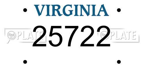 25722 Virginia License Plate