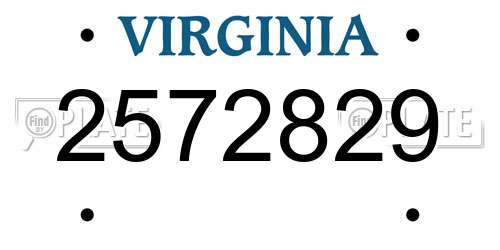 2572829 Virginia License Plate