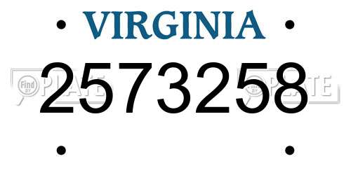 2573258 Virginia License Plate