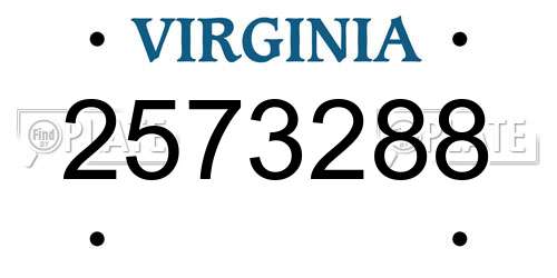 2573288 Virginia License Plate