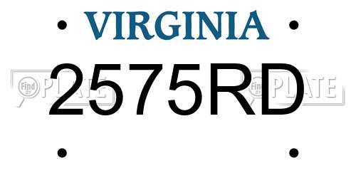 2575RD Virginia License Plate