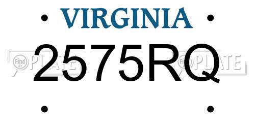 2575RQ Virginia License Plate