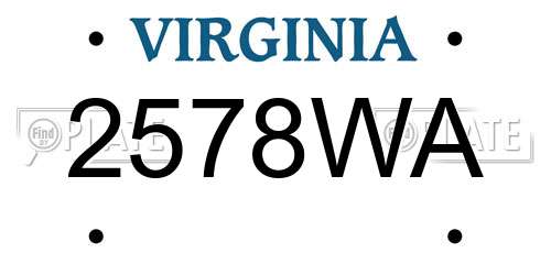 2578WA Virginia License Plate