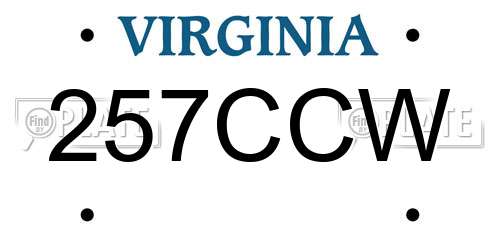 257CCW Virginia License Plate