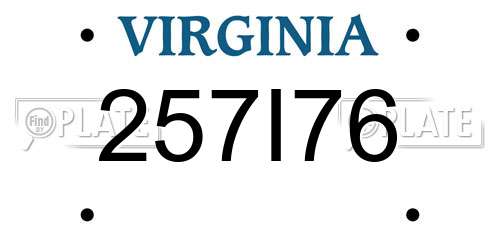 257I76 Virginia License Plate