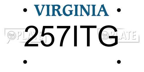 257ITG Virginia License Plate