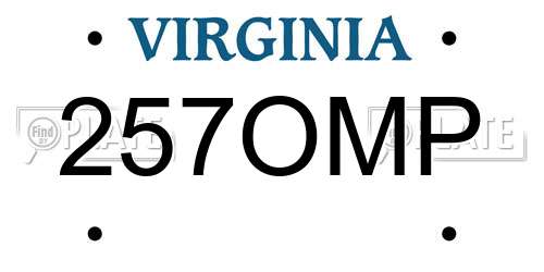 257OMP Virginia License Plate