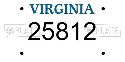 25812 Virginia License Plate