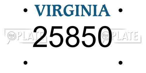 25850 Virginia License Plate