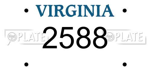 2588 Virginia License Plate