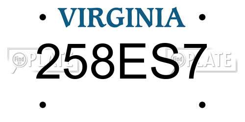 258ES7 Virginia License Plate