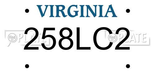 258LC2 Virginia License Plate