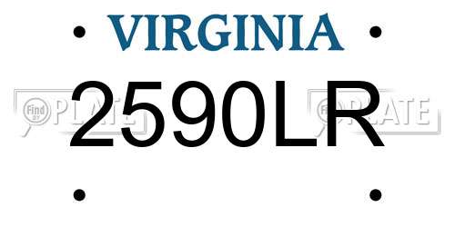 2590LR Virginia License Plate