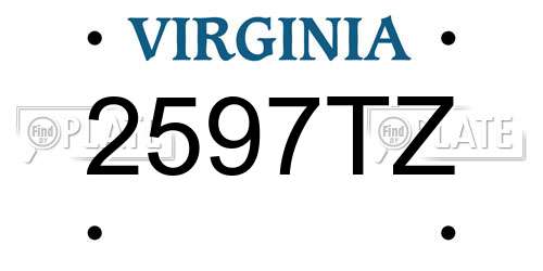 2597TZ Virginia License Plate