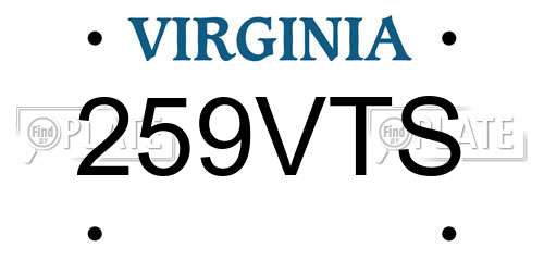 259VTS Virginia License Plate