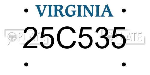 25C535 Virginia License Plate