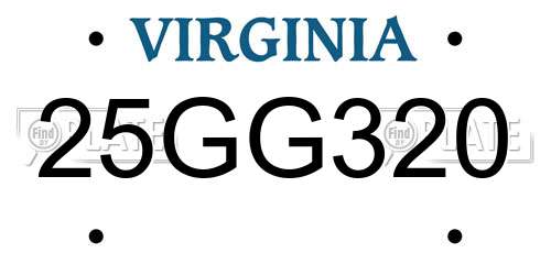25GG320 Virginia License Plate