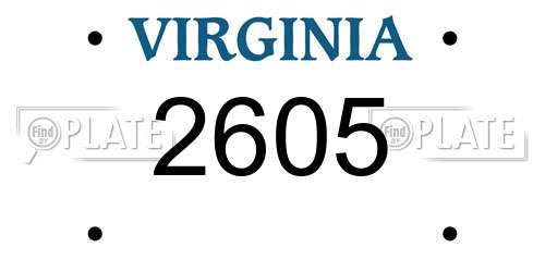 2605 Virginia License Plate