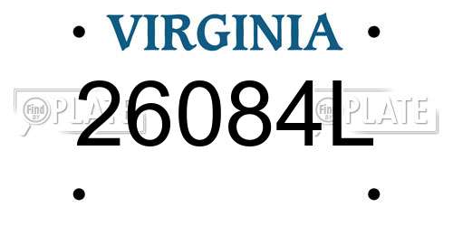26084L Virginia License Plate