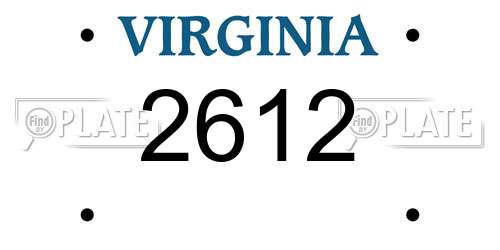 2612 Virginia License Plate